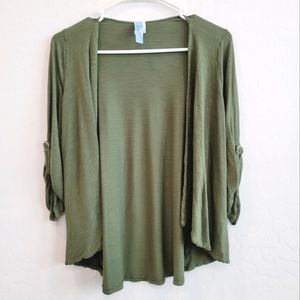 💕 Annabelle Open Front Green Cardigan Women's Size Large